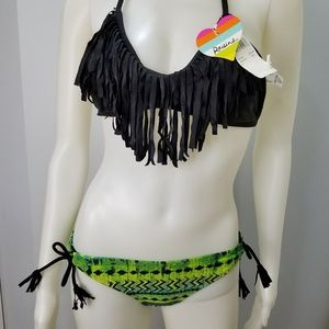 Raisins Women Swimsuit Size S 2Pc Halter Top